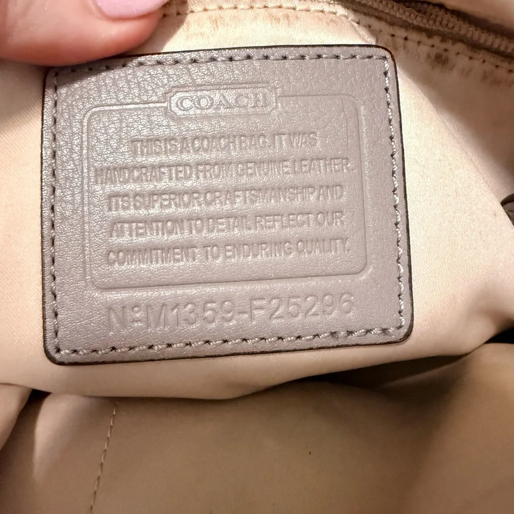 Coach Taylor Leather Satchel in Mushroom Grey